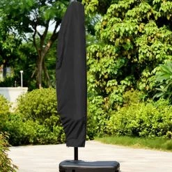 Merkloos Parasolhoes Met Rits En Trekkoord – Beschermhoes Voor Zweefparasol & Staande Parasol – Waterdicht Afdekhoes – Hoes Voor Hangparasol – Inclusief Opberghoes – Zwart - 205 Cm -Tuinmeubel Verkoop 1200x1200 939
