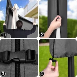 Kingsleeve Parasolhoes Tot Ø 330cm - Weerbestendig Robuust - Grijs -Tuinmeubel Verkoop 1200x1200 941