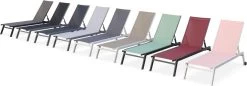 ELSA - Set Van 2 Ligstoelen Van Aluminium En Textileen, Ligbed Multipositioneel Met Wieltjes, Kleur Grijs/lichtgrijs -Tuinmeubel Verkoop 1200x418 1