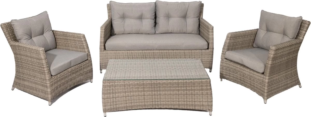 MaxxGarden Rattan Loungeset - 5 Persoons Zithoek - Wicker Tuinset - Incl. Kussens En Tafel 3 MaxxGarden Rattan Loungeset - 5 Persoons Zithoek - Wicker Tuinset - Incl. Kussens En Tafel