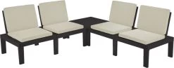 Pro Garden Tuinset Molok 5-delig Grijs Met Grijze Kussens, Voor 4 Personen. -Tuinmeubel Verkoop 1200x469