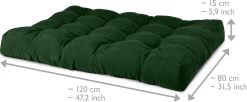 Beautissu Style – Palletkussen Set – 1x Zitkussen 120x80 Cm & 1x Rugkussen 120x40 Cm – Donker Groen -Tuinmeubel Verkoop 1200x494