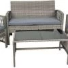 Merkloos Tuin Loungeset Grijs / Bruin - Lounge Set Tuin - Relax Bank - Lounge Bank Tuin - Tuinbank - Loungebank - Tuinset/ Loungebank - Tuinset - Tuinstoel - Loungeset - Rattan Tuinmeubilair - Poly Rotan Tuinmeubelen - Grijs / Bruin -Tuinmeubel Verkoop 1200x498 1