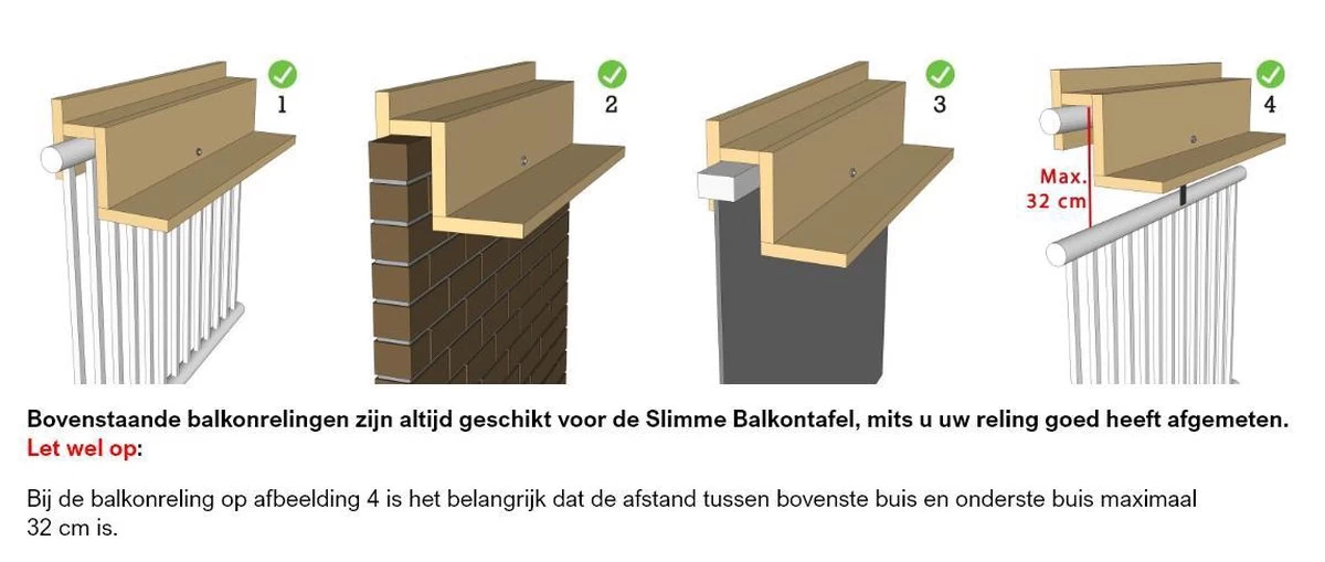 GoudmetHout Inklapbare Balkontafel - Balkonbar - Balkon Tafel - 99 Cm - Hout - Transparant Wash - Reling Smal 9 GoudmetHout Inklapbare Balkontafel - Balkonbar - Balkon Tafel - 99 Cm - Hout - Transparant Wash - Reling Smal - Afbeelding 7