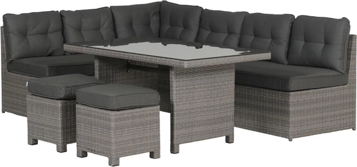 Garden Impressions Lapa Lounge Dining Set 5-delig - Wicker - Grijs 3 Garden Impressions Lapa Lounge Dining Set 5-delig - Wicker - Grijs