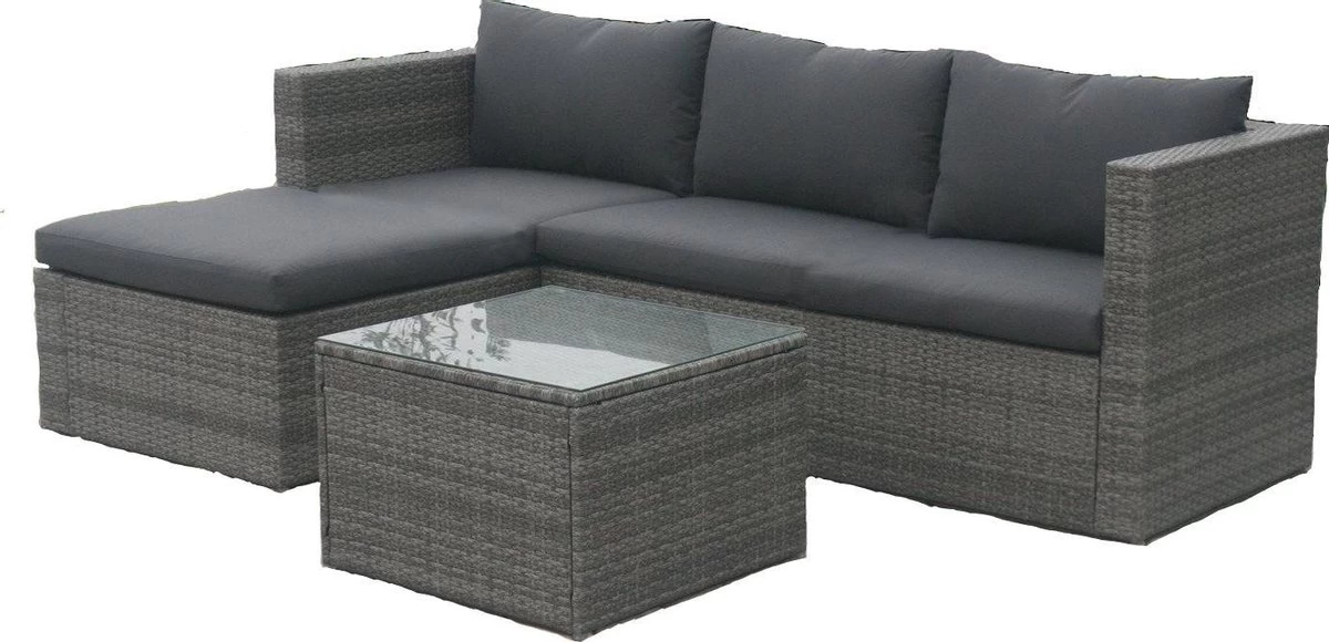 MaxxGarden Loungeset – Rattan Hoekset - 4 Persoons - Incl. Salontafel - Grijs 3 MaxxGarden Loungeset – Rattan Hoekset - 4 Persoons - Incl. Salontafel - Grijs
