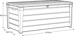 Keter Brushwood Opbergbox - Kussenbox - 455L - 145x69,7x60,3cm - Taupe 10 Keter Brushwood Opbergbox - Kussenbox - 455L - 145x69,7x60,3cm - Taupe -Tuinmeubel Verkoop 1200x581 1