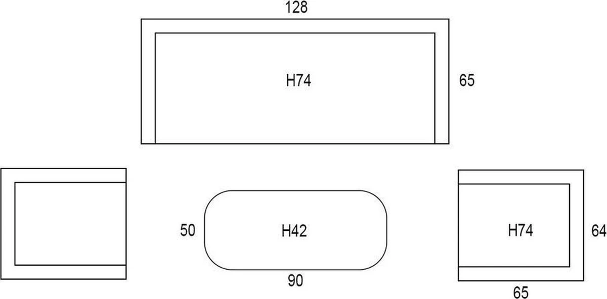 Garden Impressions Franklin Loungeset 4-delig - Wicker - Carbon Black/mystic Grey 11 Garden Impressions Franklin Loungeset 4-delig - Wicker - Carbon Black/mystic Grey - Afbeelding 9