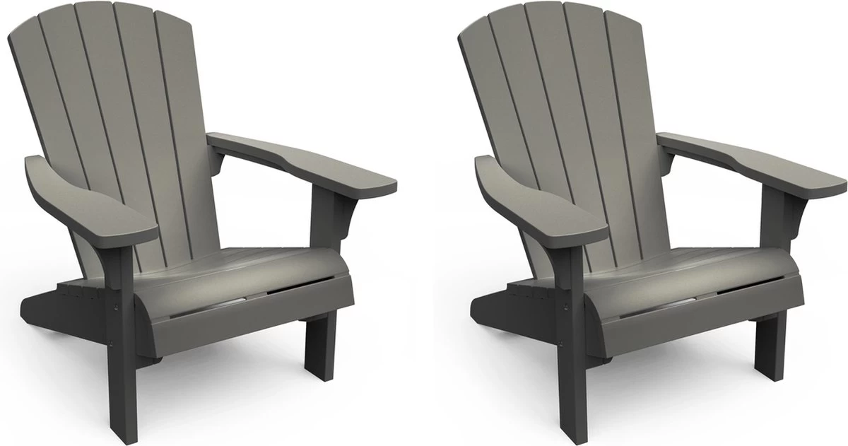 Keter Troy Adirondack Tuinstoel - Set Van 2 - 81x80x96,5cm - Lichtgrijs 3 Keter Troy Adirondack Tuinstoel - Set Van 2 - 81x80x96,5cm - Lichtgrijs