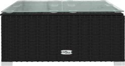 VidaLife Tuintafel 60x60x30 Cm Poly Rattan En Glas Zwart -Tuinmeubel Verkoop 1200x636