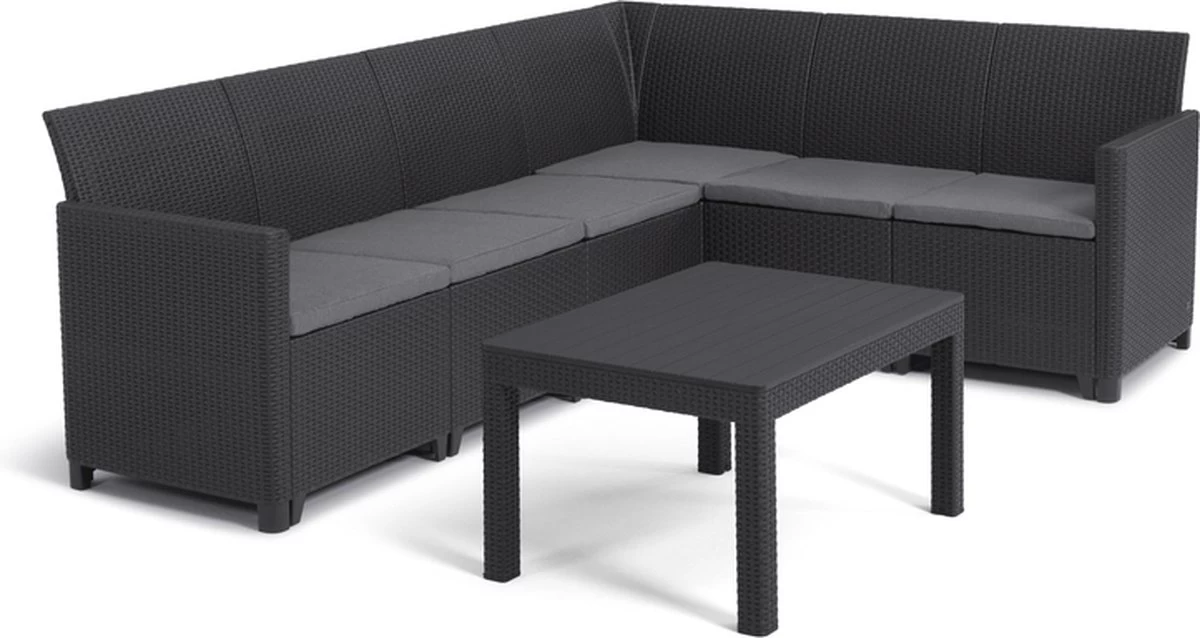 Keter Marie Hoek Loungeset Met Orlando Tafel - 6 Personen - Antraciet 3 Keter Marie Hoek Loungeset Met Orlando Tafel - 6 Personen - Antraciet