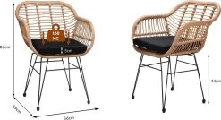 Casaria Polyrotan Kuipstoel Bali - Met Kussens – 2 Stuks -Tuinmeubel Verkoop 1200x649