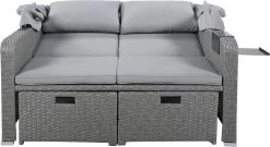 Polyrattan Patio Rieten Meubels Set Voor 2 Personen-Outdoor Rattan Sofa Set Met Intrekbare Luifel-lounge Bank-PE Rotan Loveseat Voor Achtertuin Veranda Tuin Zwembad Balkon-grijs -Tuinmeubel Verkoop 1200x654
