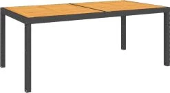 VidaXL Tuintafel 150x90x75 Cm Poly Rattan En Acaciahout Zwart -Tuinmeubel Verkoop 1200x656
