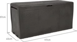 Keter Samoa Opbergbox - 270 L - 117x45x57 Cm - Grafiet -Tuinmeubel Verkoop 1200x667