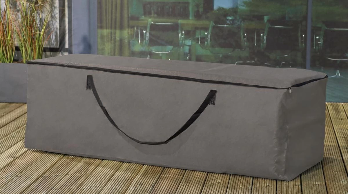 Opbergtas Voor Tuinmeubelkussens - 200 X 75 X 60 Cm (4 – 6 Lounge- Tuinkussens) - Grijs / Antraciet 6 Opbergtas Voor Tuinmeubelkussens - 200 X 75 X 60 Cm (4 – 6 Lounge- Tuinkussens) - Grijs / Antraciet - Afbeelding 4