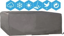 Weersbestendige Beschermhoes Loungeset / Tuinset (met Hoge Tafel) | 260 X 260 X 95 Cm | Premium | Waterproof | TÜV Rheinland Gecertificeerd | Hoes Voor Tuin | Waterdicht | Solution Dyed (verkleuring Onmogelijk) | Grijs / Antraciet