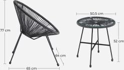 Songmics Balkonmeubilair, Tuinmeubelset, Set Van 3, Zitgroep, Terrasmeubilair, Glazen Tafelblad, 2 Stoelen, Voor Binnen En Buiten, Voor Patio, Tuin, Balkon, Buiten, Zwart GGF013B02 12 Songmics Balkonmeubilair, Tuinmeubelset, Set Van 3, Zitgroep, Terrasmeubilair, Glazen Tafelblad, 2 Stoelen, Voor Binnen En Buiten, Voor Patio, Tuin, Balkon, Buiten, Zwart GGF013B02 -Tuinmeubel Verkoop 1200x684 4