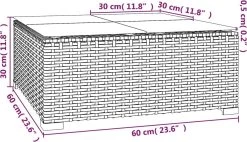 VidaLife Tuintafel 60x60x30 Cm Poly Rattan En Glas Zwart -Tuinmeubel Verkoop 1200x690