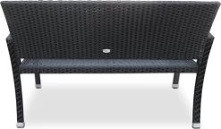 Casaria Polyrattan Tuinbank – 2 Zits UV-bestendig - Zwart -Tuinmeubel Verkoop 1200x700