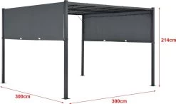 Pergola Fortaleza Tuinpaviljoen Met LED Verlichting 3x3 M Donkergrijs -Tuinmeubel Verkoop 1200x710 2