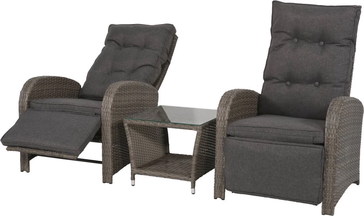 Loungeset Duoset Melia 2 Verstelbare Stoelen + Tafel - Balkonset 18 Loungeset Duoset Melia 2 Verstelbare Stoelen + Tafel - Balkonset - Afbeelding 16