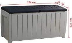 Keter Novel Opbergbox - 340L - 124x55x62.5cm - Grijs -Tuinmeubel Verkoop 1200x718 1
