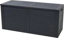 KOOPMAN Kussenbox - Tuinkist - Opslagbox - 240 Liter - Met Verzonken Handgrepen - 115x45x53CM - Zwart -Tuinmeubel Verkoop 1200x721