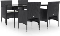 VidaXL 5-delige Tuinset Met Kussens Zwart 17 VidaXL 5-delige Tuinset Met Kussens Zwart -Tuinmeubel Verkoop 1200x723 1