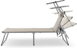 Blumfeldt Amalfi Ligstoel Tuin , Ligbed 70x37x200cm , Schuimrubberbekleding En Hoofdkussen , Rugleuning Verstelbaar Op 5 Standen , Zonnekap Voor Zonnebaden Zonder Verblind Te Worden -Tuinmeubel Verkoop 1200x750