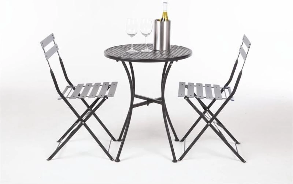 Bolero Ronde Stalen Bistro Tafel Zwart 60cm 4 Bolero Ronde Stalen Bistro Tafel Zwart 60cm - Afbeelding 2