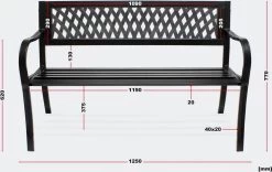 Tuinbank - Marijke -Tuinbankje - Tuinbank Metaal - Tuinbank Hout - Weersbestendig - 126 X 53 X 77 Cm -Tuinmeubel Verkoop 1200x759