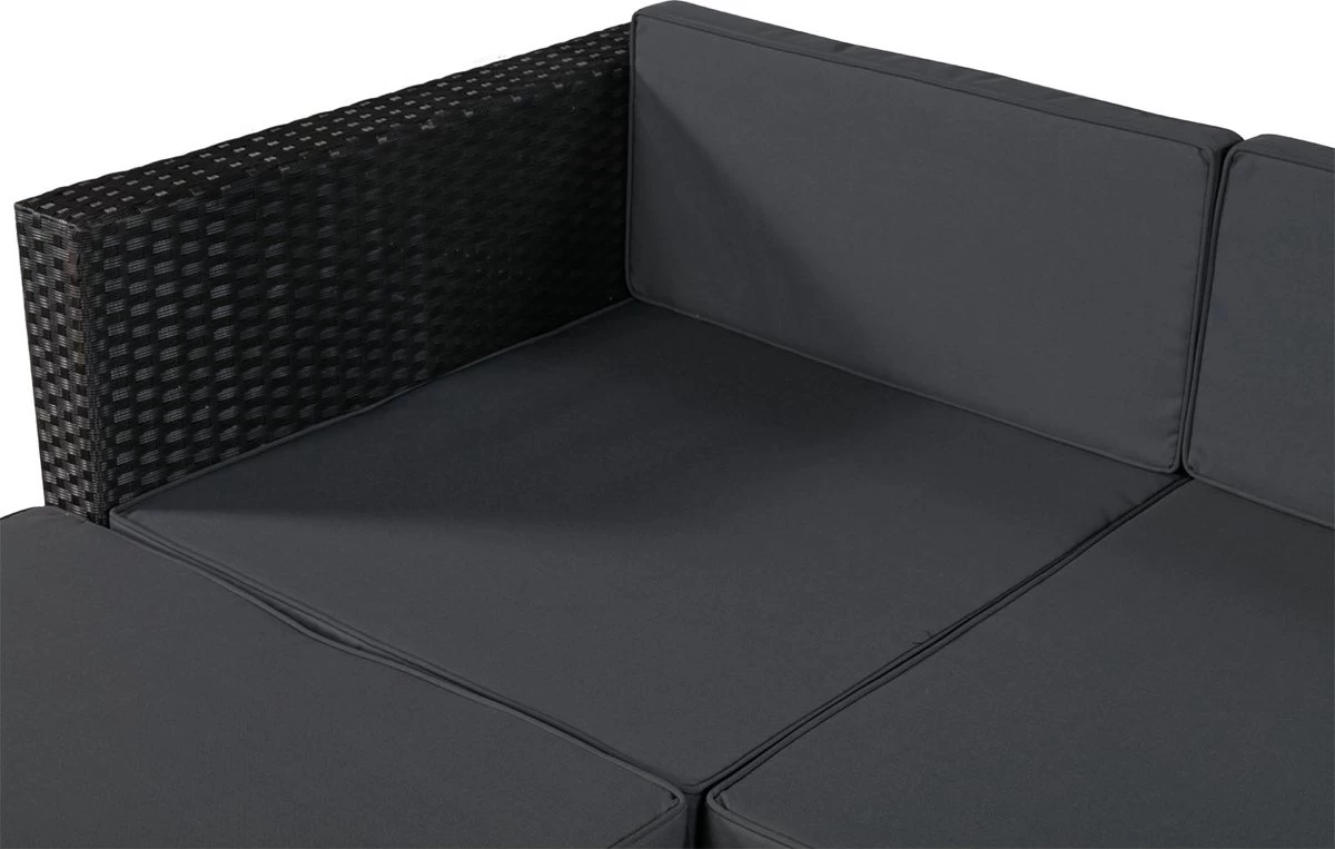 Polyrotan Loungeset Punta Cana L - Zwart 16 Polyrotan Loungeset Punta Cana L - Zwart - Afbeelding 14