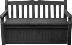 Keter Eden Garden Bench Opbergbank - 265L - 140x60x84cm - Zwart/Grijs -Tuinmeubel Verkoop 1200x763