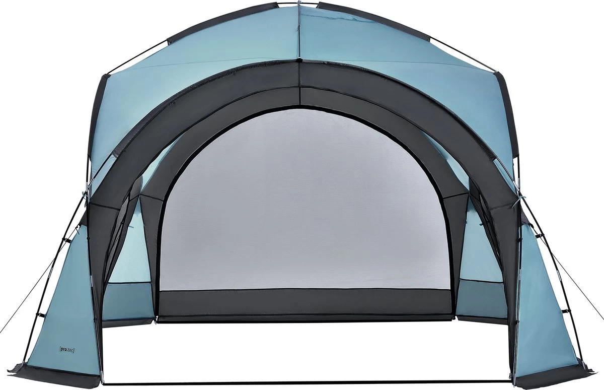 Pro-Tec Paviljoen Grästorp Met LED-verlichting 345x345x247 Cm Lichtblauw 4 Pro-Tec Paviljoen Grästorp Met LED-verlichting 345x345x247 Cm Lichtblauw - Afbeelding 2