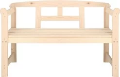 Merkloos Springos Tuinbank | Tuinbankje | Zitbank Buiten | Naaldhout | 119 X 78 X 45 Cm | Licht