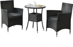 Polyrotan Balkonset - Bayamo - 3-delig - Zwart -Tuinmeubel Verkoop 1200x779 6