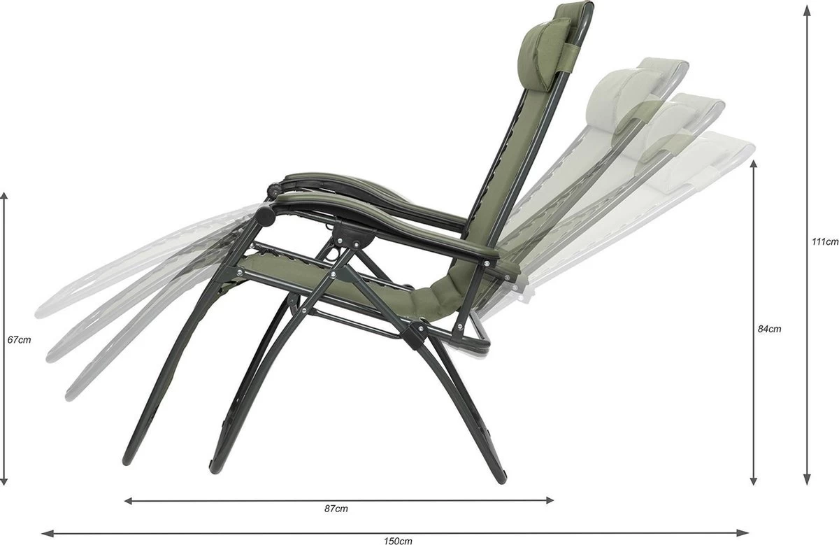 Capture Outdoor, Opklapbare Luxe Ligstoel "Relax RZ-1", Verstelbare Rugleuning, Luxe Armleuningen, Opgespannen Gevoerd Doek, Afneembaar Kussen, … 4 Capture Outdoor, Opklapbare Luxe Ligstoel "Relax RZ-1", Verstelbare Rugleuning, Luxe Armleuningen, Opgespannen Gevoerd Doek, Afneembaar Kussen, … - Afbeelding 2