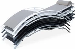 Alice's Garden Louisa Ligstoelen - Aluminium/Textileen - 1,67 M - Antraciet/Grijs -Tuinmeubel Verkoop 1200x780 1