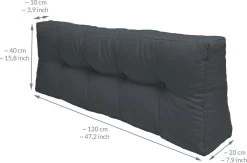 Beautissu Eco Elements Palletkussen – Rugkussen 120x40x15 Cm Voor Palletbank - Kussen Graphiet Grijs - Palletkussens In Matraskussen Kwaliteit -Tuinmeubel Verkoop 1200x790 5