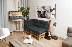 Beautissu Style – Palletkussen Set – 1x Zitkussen 120x80 Cm & 1x Rugkussen 120x40 Cm – Graphiet Grijs -Tuinmeubel Verkoop 1200x793 7