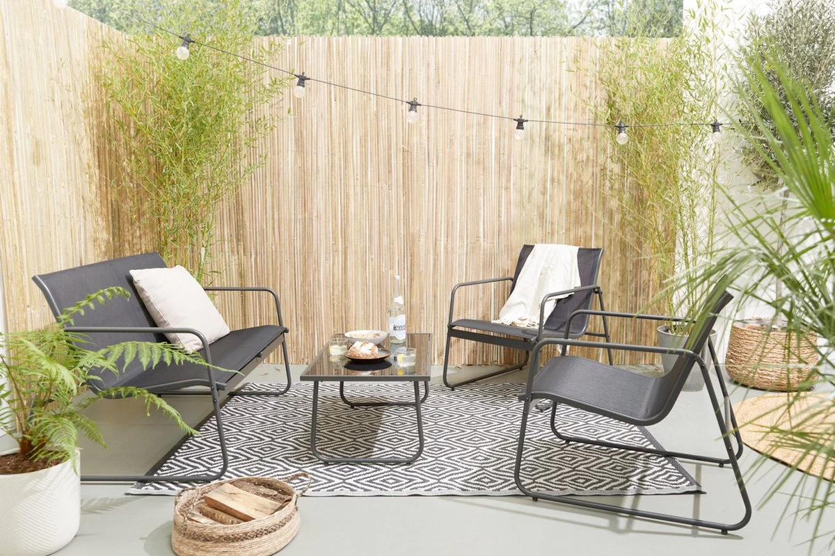 909 Outdoor Tuinset Camilla - 4-delig - Dubbele Zitbank - 2 Stoelen - Tafel - Stalenframe 3 909 Outdoor Tuinset Camilla - 4-delig - Dubbele Zitbank - 2 Stoelen - Tafel - Stalenframe