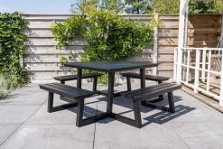 MaximaVida Vierkante Aluminium Picknicktafel Dex 215 Cm Zwart - Lage Instap 11 MaximaVida Vierkante Aluminium Picknicktafel Dex 215 Cm Zwart - Lage Instap -Tuinmeubel Verkoop 1200x800 133