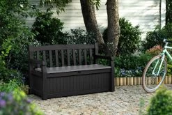 Keter Eden Garden Bench Opbergbank - 265L - 140x60x84cm - Zwart/Grijs -Tuinmeubel Verkoop 1200x800 57