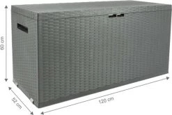 Verrijdbare Tuinkussen Opbergbox - Rattan Look - Zwart - 350 Liter -Tuinmeubel Verkoop 1200x804 9