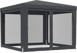 Prolenta Premium Partytent Met 4 Mesh Zijwanden 3x3 M HDPE Antracietkleurig -Tuinmeubel Verkoop 1200x832 2