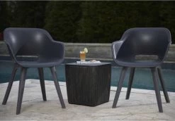 Allibert Akola Tuinstoelen - 2 Stuks -56,5x55x80cm - Donkergrijs -Tuinmeubel Verkoop 1200x835