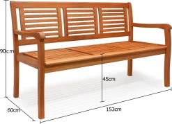 Casaria Tuinbank - FSC®-Gecertificeerd Eucalyptushout - 153cm Bruin -Tuinmeubel Verkoop 1200x872 1