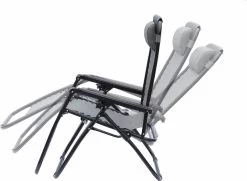 Alice's Garden Campingstoel PATRICK - Set Van 2 - Opvouwbaar - Verstelbaar - Grijs -Tuinmeubel Verkoop 1200x877