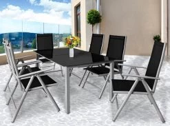 Casaria Alumunium Tuinset Bern - 6 Stoelen + 1 Tafel – Zilver -Tuinmeubel Verkoop 1200x890 4